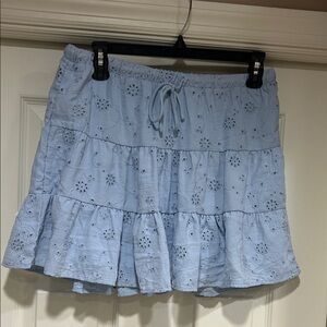 NWT no comment Light Blue Eyelet Mini Skirt